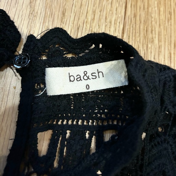 BA&SH estela lace long sleeve blouse boho romantic victorian black size 4 US - Picture 3 of 12